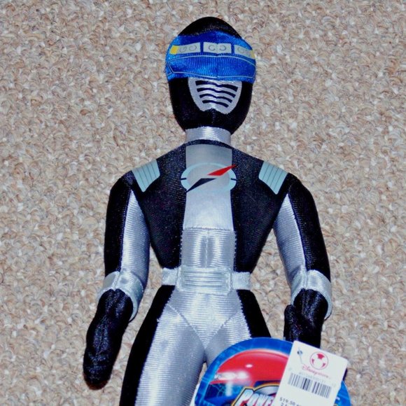 Disney Store Power Rangers Overdrive 16" Black Ranger Plush Doll New with Tags - Picture 2 of 6